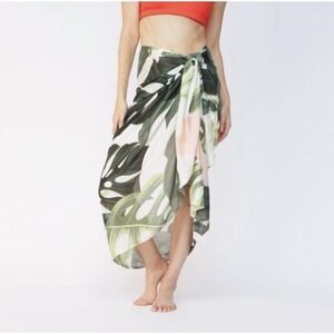 Virginia Wolf Multi Wear Wrap Sarong Philodendron Datura Dress Tropical Vacation